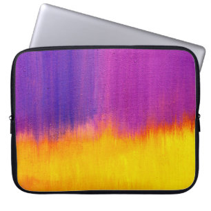 Kleurrijk geschilderd canvas als achtergrond. Kuns Laptop Sleeve