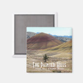 Kleurrijk geschilderd heuvellandschap magneet (Voorkant / Achterkant)