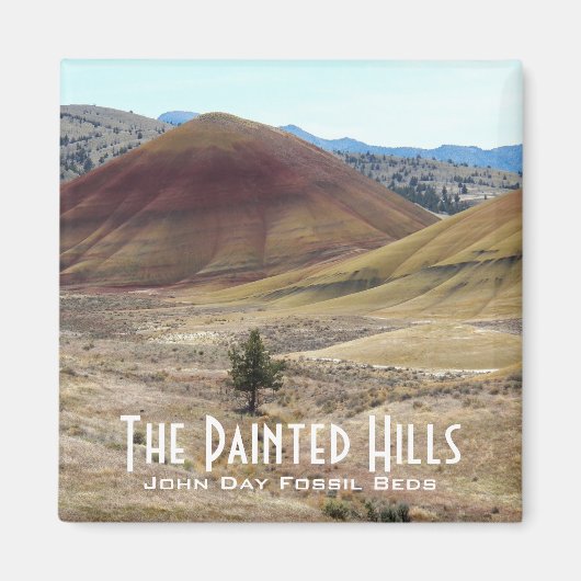 Kleurrijk geschilderd heuvellandschap magneet (Voorkant)