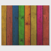 Kleurrijk geschilderd hout cadeaupapier (Vlak)