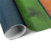 Kleurrijk geschilderd hout cadeaupapier (Rol Hoek)