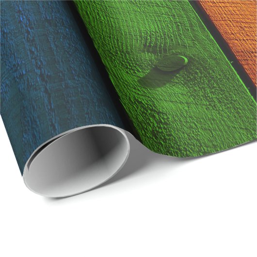 Kleurrijk geschilderd hout cadeaupapier (Rol Hoek)