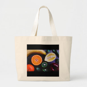 Kleurrijk gesorteerd fruit grote tote bag