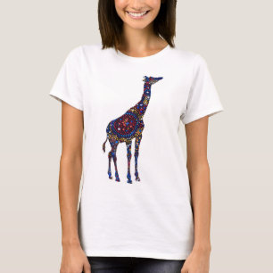 Kleurrijk, gestippeld giraffe t-shirt