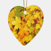 Kleurrijk, gestorven, herfstleien keramisch ornament (Links)