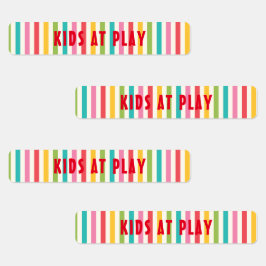 Kleurrijk gestreept, aangepast draaibaar strijkijz labels