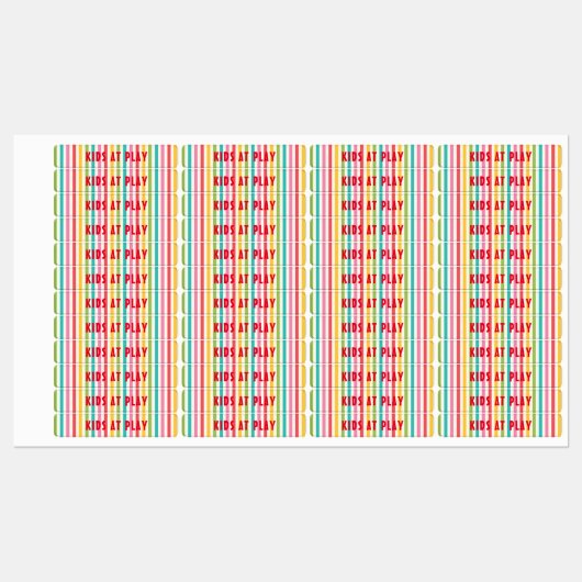 Kleurrijk gestreept, aangepast draaibaar strijkijz labels (Vel)