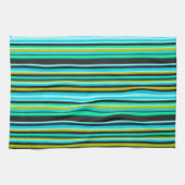 Kleurrijk gestreept blauw  theedoek (Horizontaal)