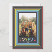 Kleurrijk gestreept kader | Vakantiefotokaart Feestdagenkaart (Voorkant)