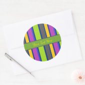Kleurrijk gestreept ronde sticker (Envelop)