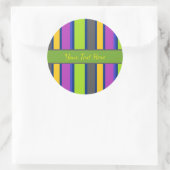 Kleurrijk gestreept ronde sticker (Tas)