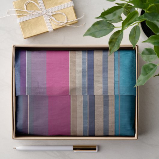 Kleurrijk Gestreept Stof Art Tissue Papier (Geschenk)