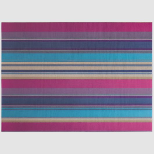 Kleurrijk Gestreept Stof Art Tissue Papier (Voorkant)