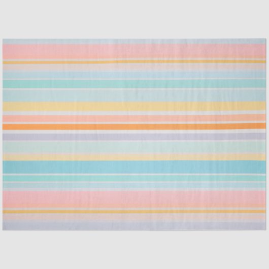 Kleurrijk Gestreept Stof Art Tissue Papier (Voorkant)