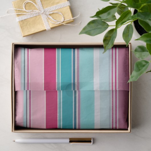 Kleurrijk Gestreept Stof Art Tissue Papier (Geschenk)