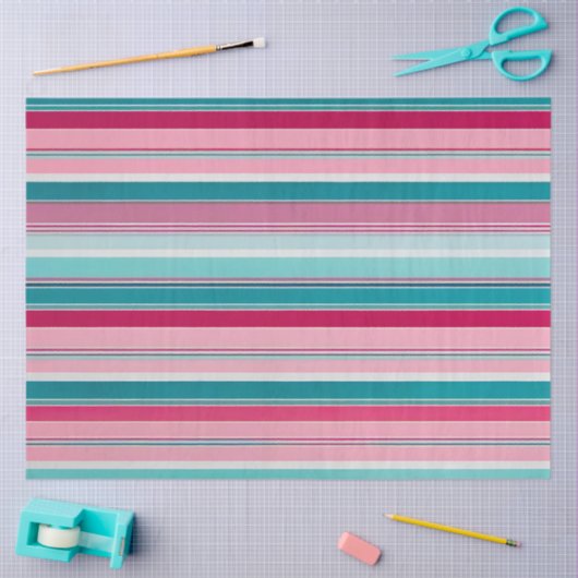 Kleurrijk Gestreept Stof Art Tissue Papier (Craft)