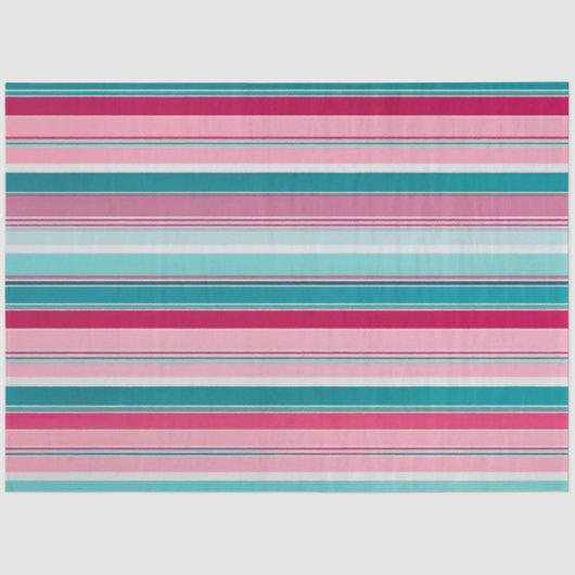 Kleurrijk Gestreept Stof Art Tissue Papier (Voorkant)