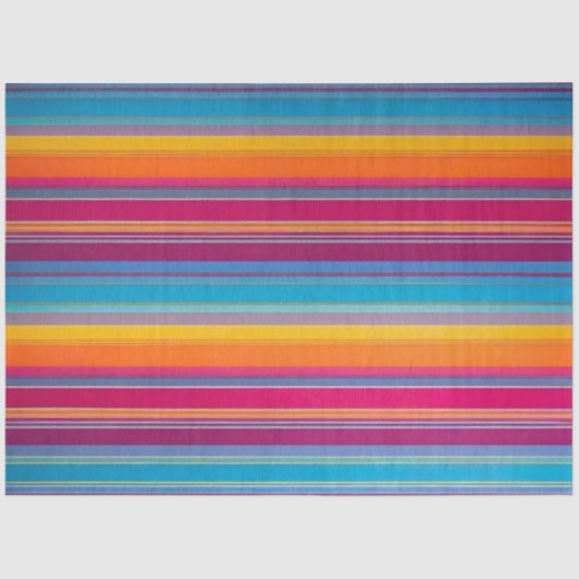 Kleurrijk Gestreept Stof Art Tissue Papier (Voorkant)