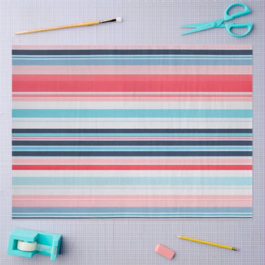 Kleurrijk Gestreept Stof Art Tissue Papier (Craft)