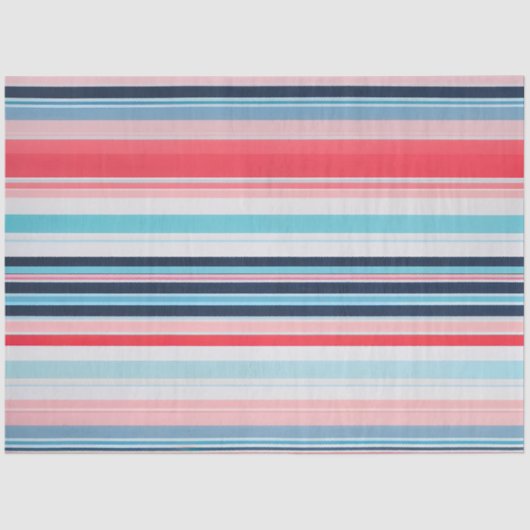 Kleurrijk Gestreept Stof Art Tissue Papier (Voorkant)