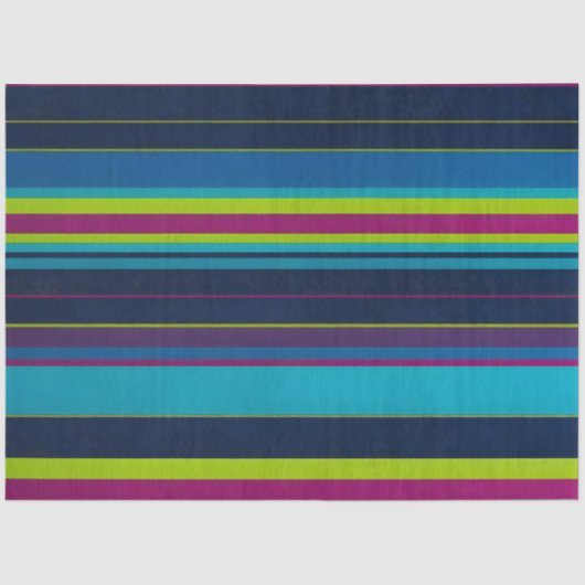 Kleurrijk Gestreept Stof Art Tissue Papier (Voorkant)