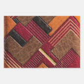 Kleurrijk geverfd en getoold Hoesje van leder Inpakpapier Vel (Voorkant 3)