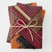 Kleurrijk geverfd en getoold Hoesje van leder Inpakpapier Vel (In situ)