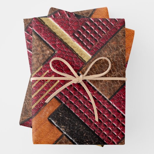 Kleurrijk geverfd en getoold Hoesje van leder Inpakpapier Vel (In situ)