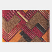 Kleurrijk geverfd en getoold Hoesje van leder Inpakpapier Vel (Voorkant)