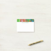 Kleurrijk geverfd, gestreepte aangepaste strips post-it® notes (Op bureau)