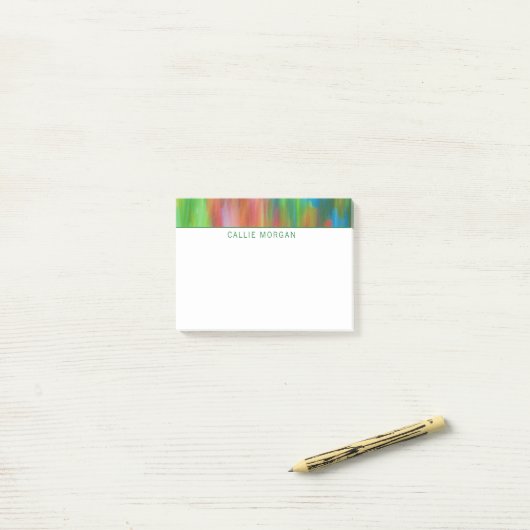 Kleurrijk geverfd, gestreepte aangepaste strips post-it® notes (Op bureau)