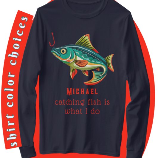 Kleurrijk Gevist ontwerp met naam T-shirt