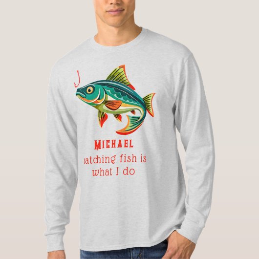 Kleurrijk Gevist ontwerp met naam T-shirt (Voorkant)