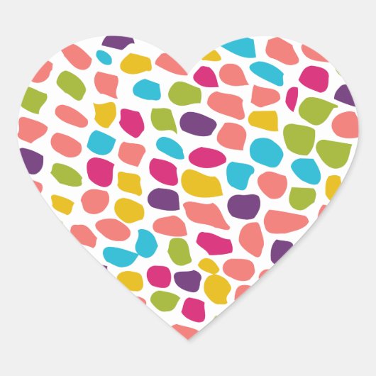 kleurrijk gevlekt hart sticker (Voorkant)
