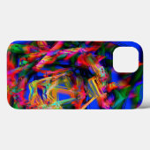 Kleurrijk gevlekt vierkant met 'verkeerde penseels Case-Mate iPhone case (Achterkant (horizontaal))