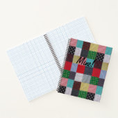 kleurrijk gevlekte vierkantjes  patchwork notitieboek (Binnen)