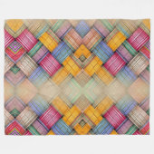 Kleurrijk geweven mandpatroon fleece deken (Voorkant (Horizontaal))