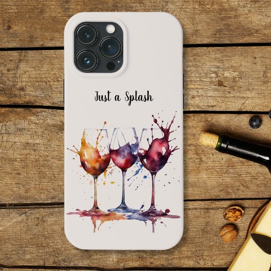 Kleurrijk Gewoon een Splash of Wine Waterverf Case-Mate iPhone Case