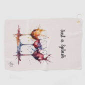 Kleurrijk Gewoon een Splash of Wine Waterverf Golfhanddoek (Horizontaal)