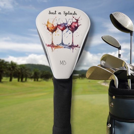 Kleurrijk Gewoon een Splash of Wine Waterverf Golfheadcover