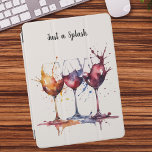 Kleurrijk Gewoon een Splash of Wine Waterverf iPad Air Cover<br><div class="desc">Kleurrijke Gewoon een Splash of Wine Waterverf iPad Luchtdekking. Als je houdt van een glas wijn en de artiest die het op je iPad hoesje heeft gegooid, dan is dit iets voor jou! Waterverf verf gespat over een wijnglas voegt een nieuwe betekenis toe aan "Just a Splash". Dit ontwerp is...</div>