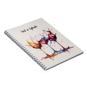 Kleurrijk Gewoon een Splash of Wine Waterverf Notitieboek (Rechterzijde)