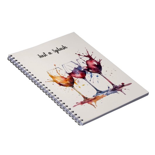 Kleurrijk Gewoon een Splash of Wine Waterverf Notitieboek (Rechterzijde)