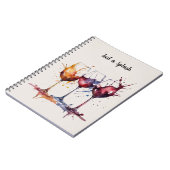 Kleurrijk Gewoon een Splash of Wine Waterverf Notitieboek (Linkerzijde)