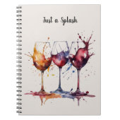 Kleurrijk Gewoon een Splash of Wine Waterverf Notitieboek (Voorkant)