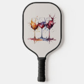 Kleurrijk Gewoon een Splash of Wine Waterverf Pickleball Paddle (Achterkant)