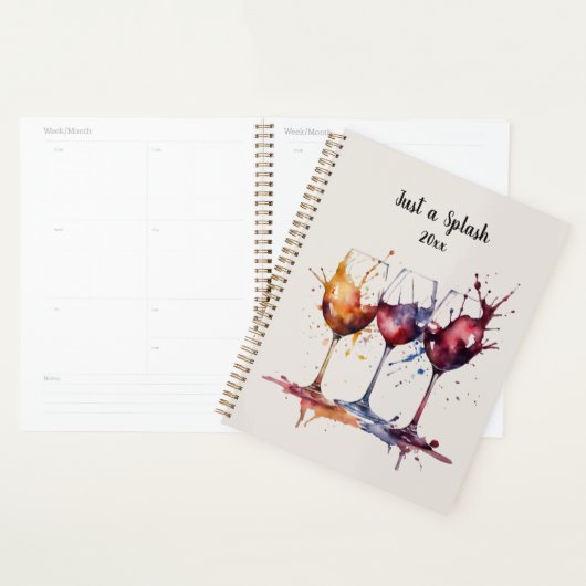 Kleurrijk Gewoon een Splash of Wine Waterverf Planner (Display)