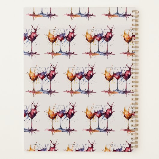 Kleurrijk Gewoon een Splash of Wine Waterverf Planner (Achterkant)