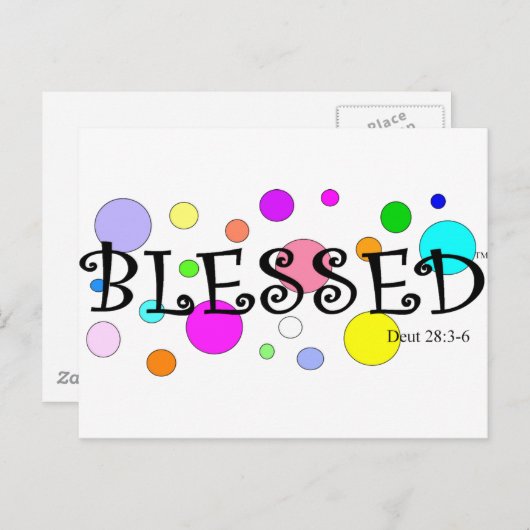 kleurrijk gezegend briefkaart (Voorkant / Achterkant)