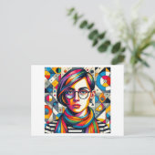 Kleurrijk gezicht briefkaart (Staand voorkant)